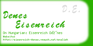 denes eisenreich business card